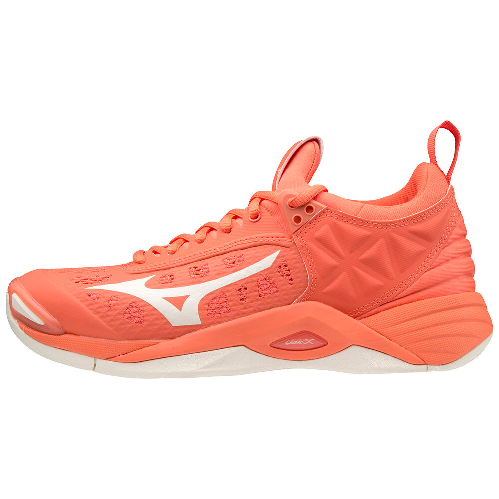 Scarpe Pallavolo Mizuno Wave Momentum Donna - Corallo/Bianche - 51780-SWHU